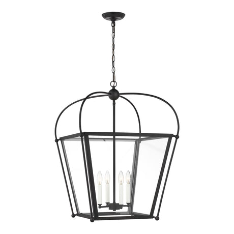 Visual Comfort 5291004-112 - Charleston 4-Light Medium Foyer Lantern in Midnight Black hanging light fixture