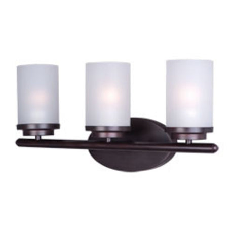 Maxim Lighting 10213FTOI - Corona 3 Light 19 inch Polished Chrome Bath Vanity Wall Light featuring three glass shades.