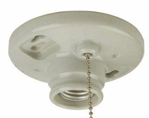 Craftmade K858SO - Keyless Lamp Holder White Number Of Bulbs 1 E26 top view showing design and keyless feature.