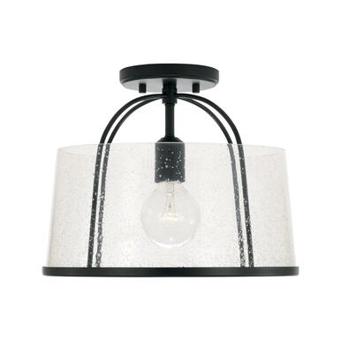 Capital Lighting 247011MB - Madison 1-Light Matte Black Semi-Flush Mount Light - OPEN BOX