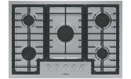 Bosch NGM5058UC BO-30" GAS COOKTOP, 500 SERIES, SS with 5 burners for versatile cooking.