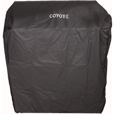 COYOTE CCVR3-CT 34" GRILL COVER ON CART, durable black vinyl cover for outdoor grill protection.