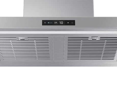 SAMSUNG BESPOKE NK30CB700WCG 29 inches - Convertible - Wall Range Hood - Gray with touch control panel.