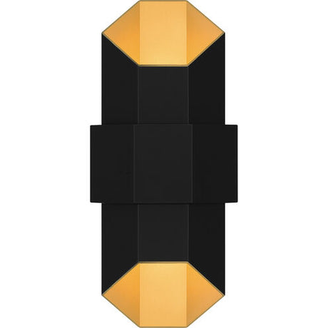 Quoizel CHS8307MBKG - Chasm LED 15 inch Matte Black Gold Outdoor Wall Lantern - sleek design and modern aesthetics.