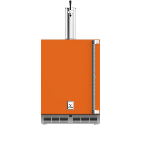 Hestan GFDSL241OR - OUTDOOR SINGLE FAUCET BEER DISPENSER, SOLID DOOR, WITH LOCK, LEFT HINGED, 24" - ORANGE
